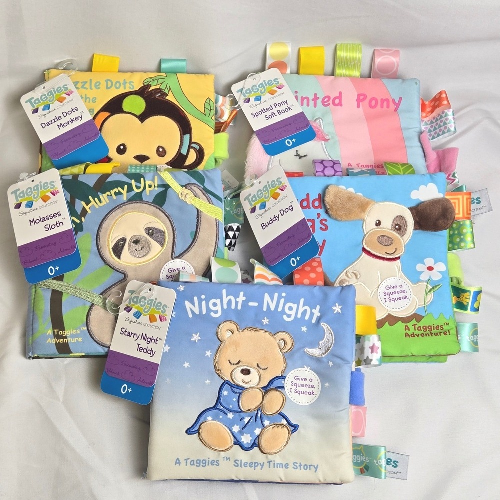 Lot of 5 Taggies Signature Collection Mary Meyer Baby Soft Books New